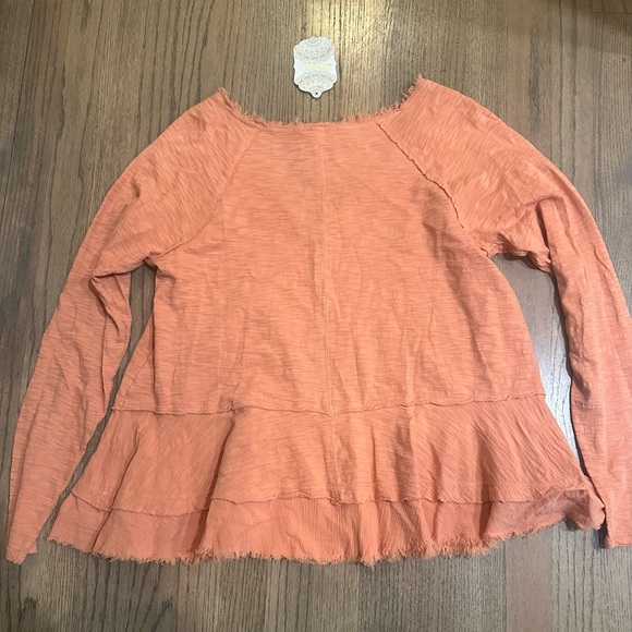 Altar'd State Medium Long Sleeve Boho Style Orange/Peach Shirt-NWT - Picture 3 of 6